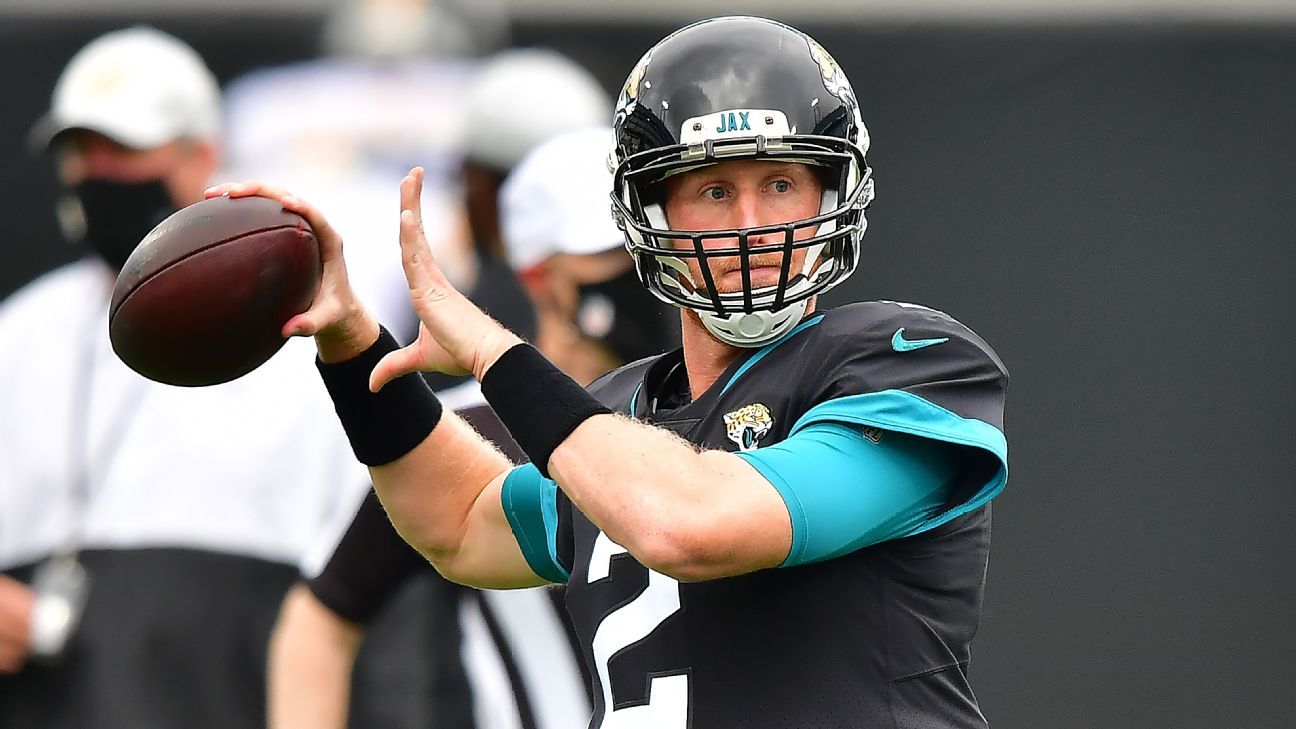 Mike Glennon starts in the middle for the Jacksonville Jaguars