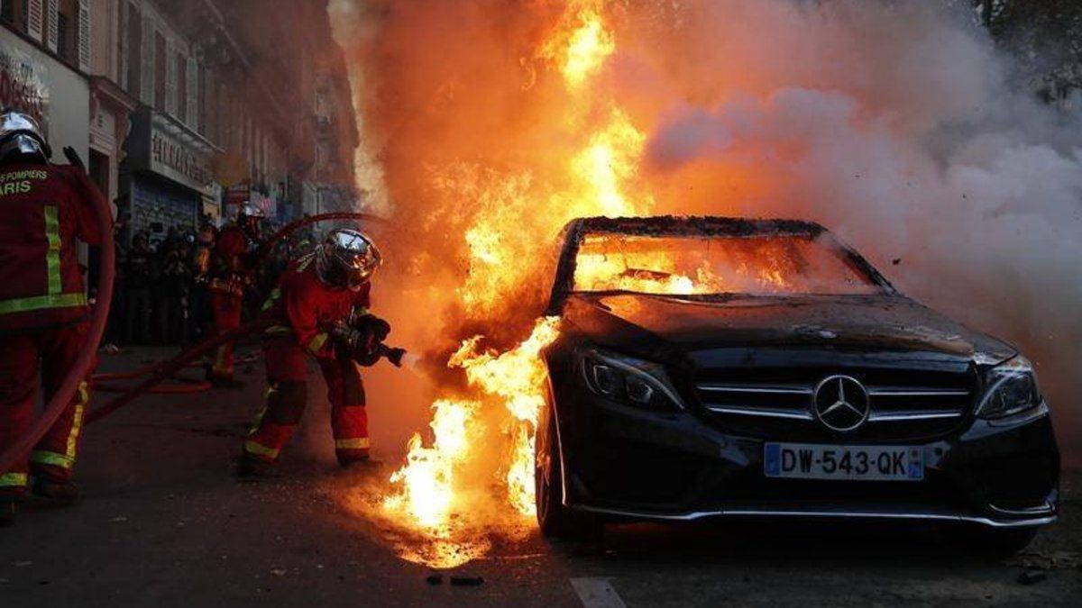 Burning cars on New Year’s