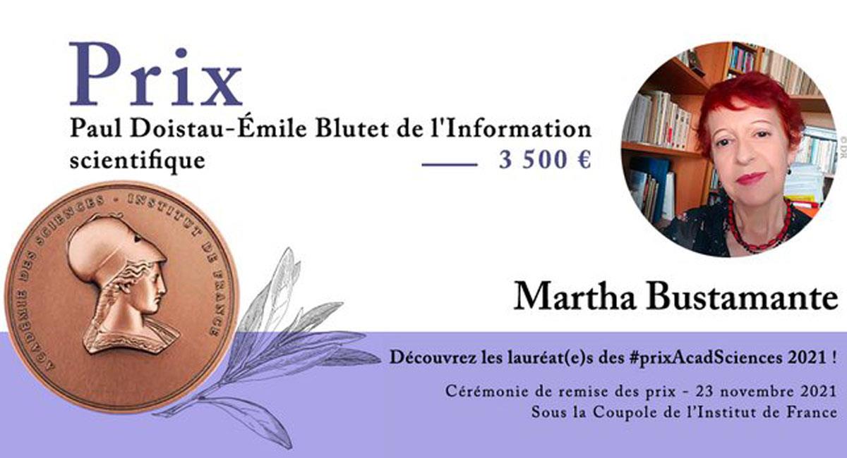 Martha Cecilia Bustamante, Colombian honored by the French Academy of Sciences