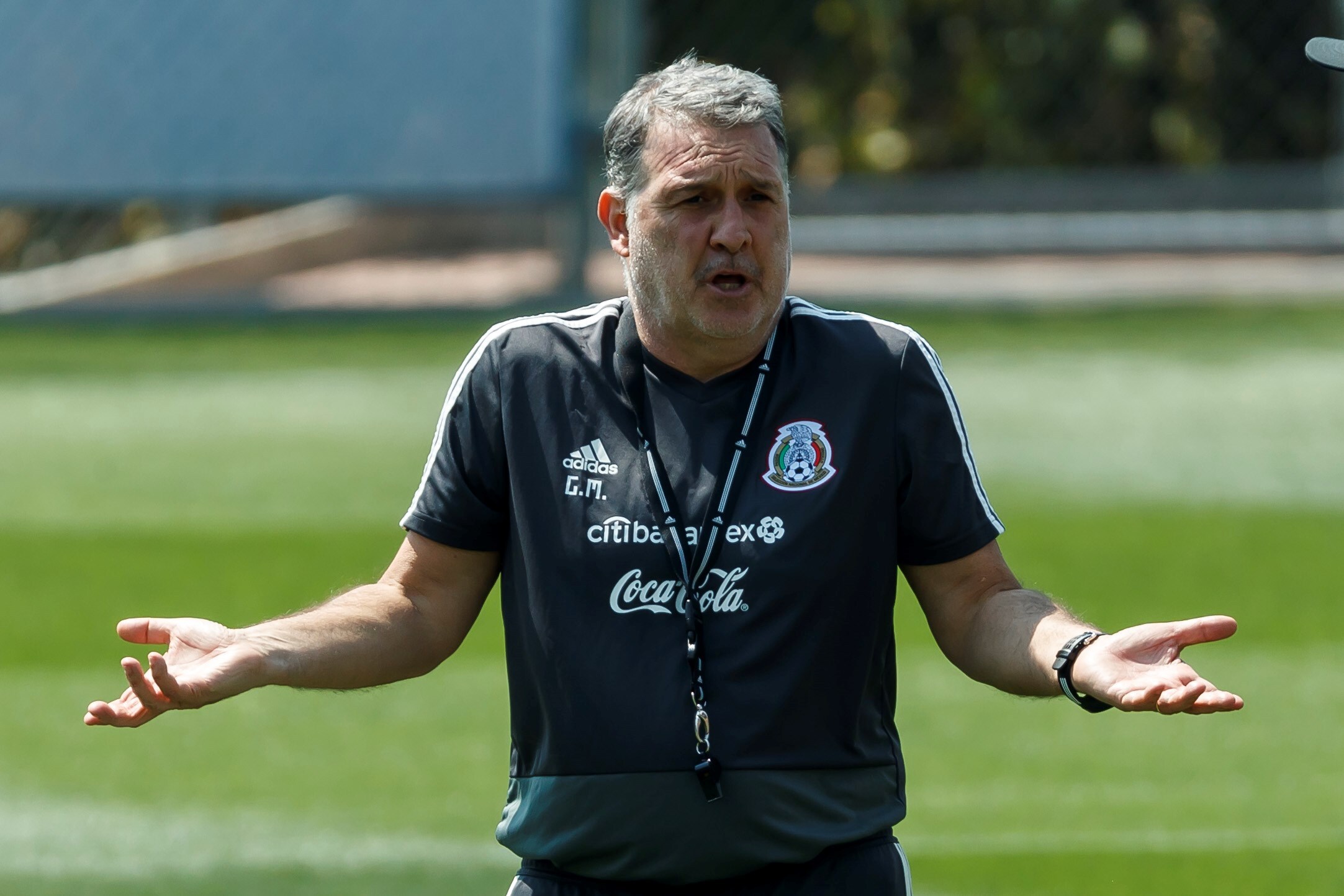 A file photo shows the coach of the Mexican-Argentine football team, Gerardo "My Father" Martin.  EFE / Jose Mendes