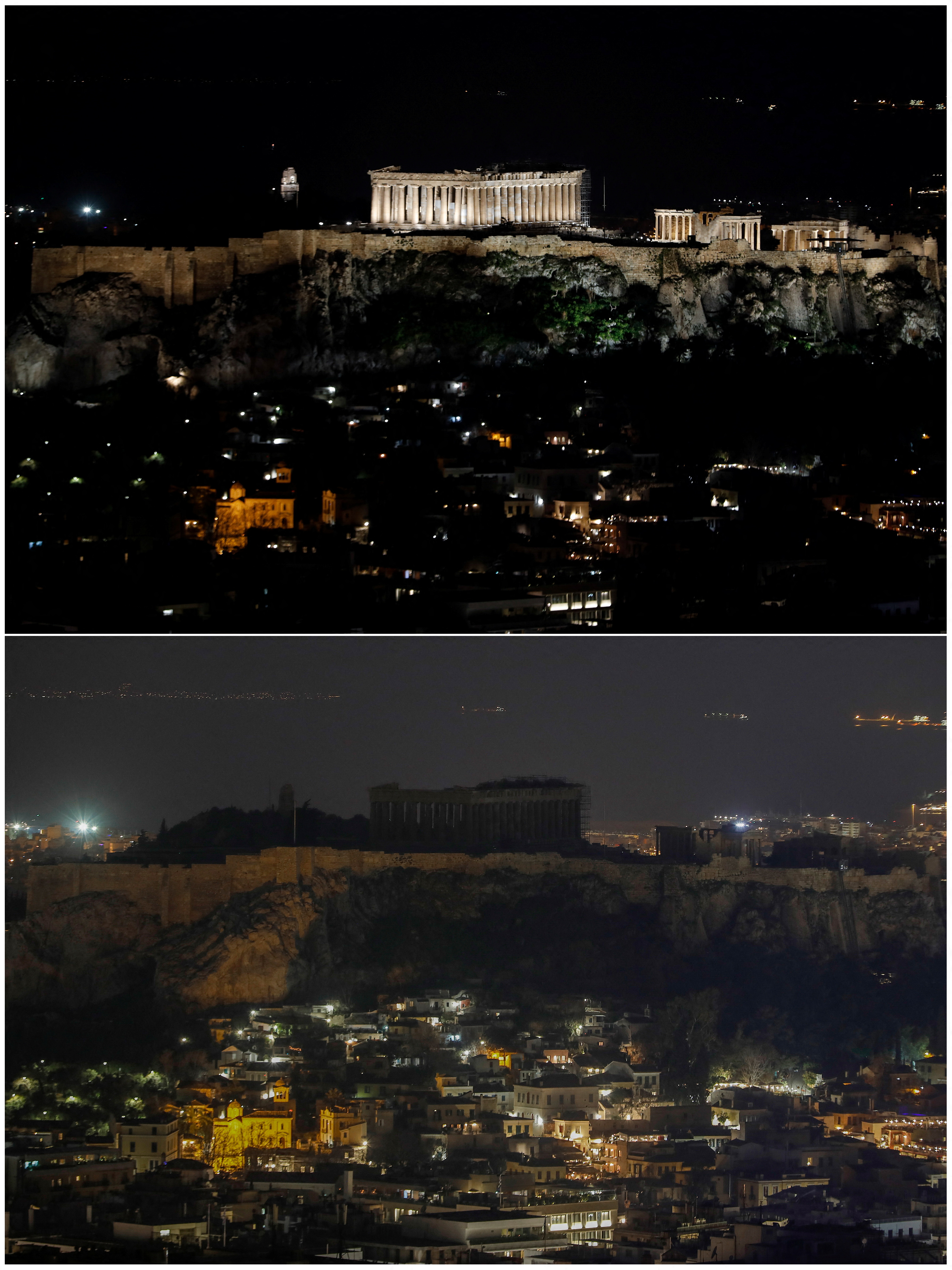 The Acropolis in Greece turned off its lights to educate Greeks about the importance of caring for the planet (Reuters / Costas Paltas)