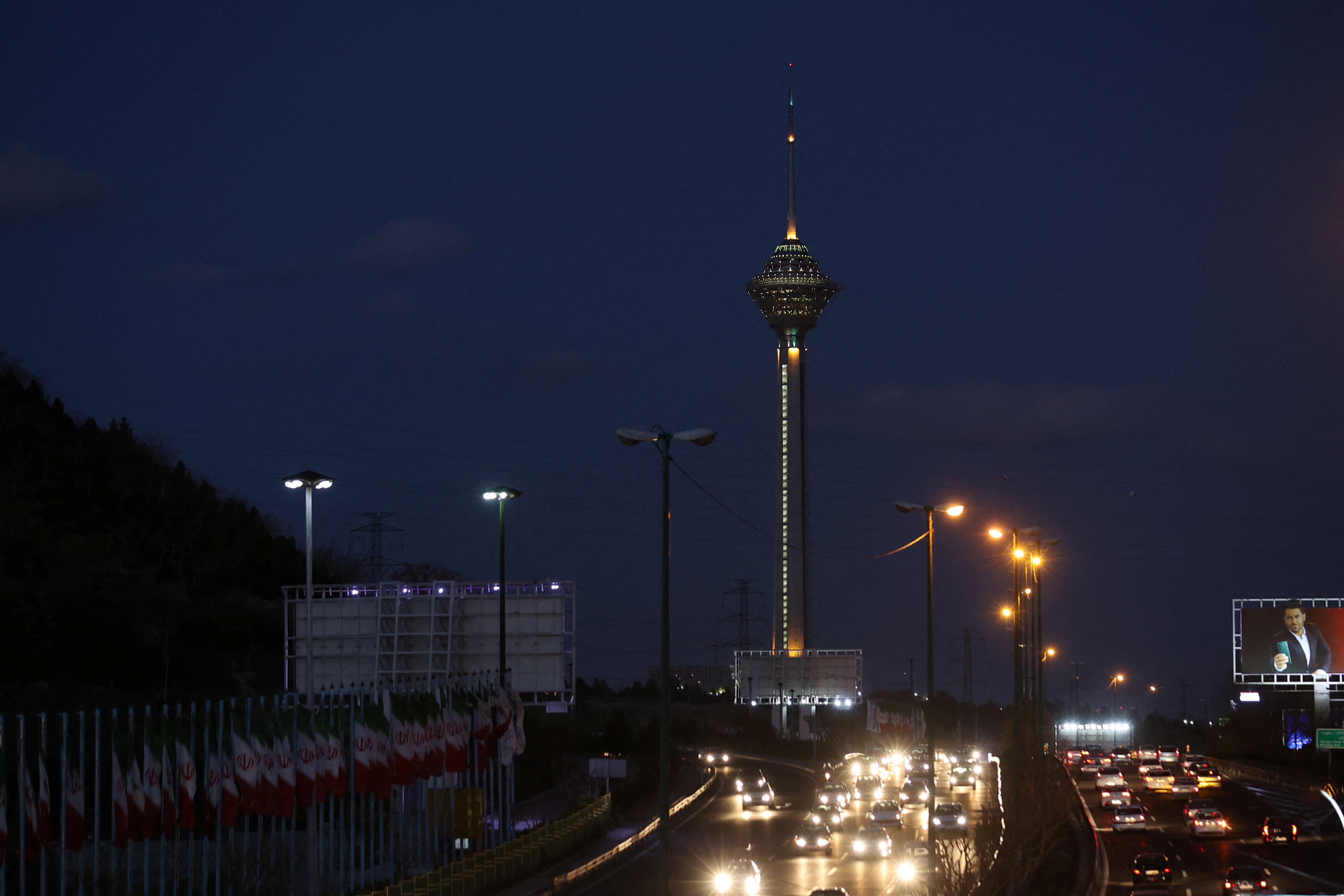 Milad tower in Teran, Iran, lights out for an hour (Reuters) 