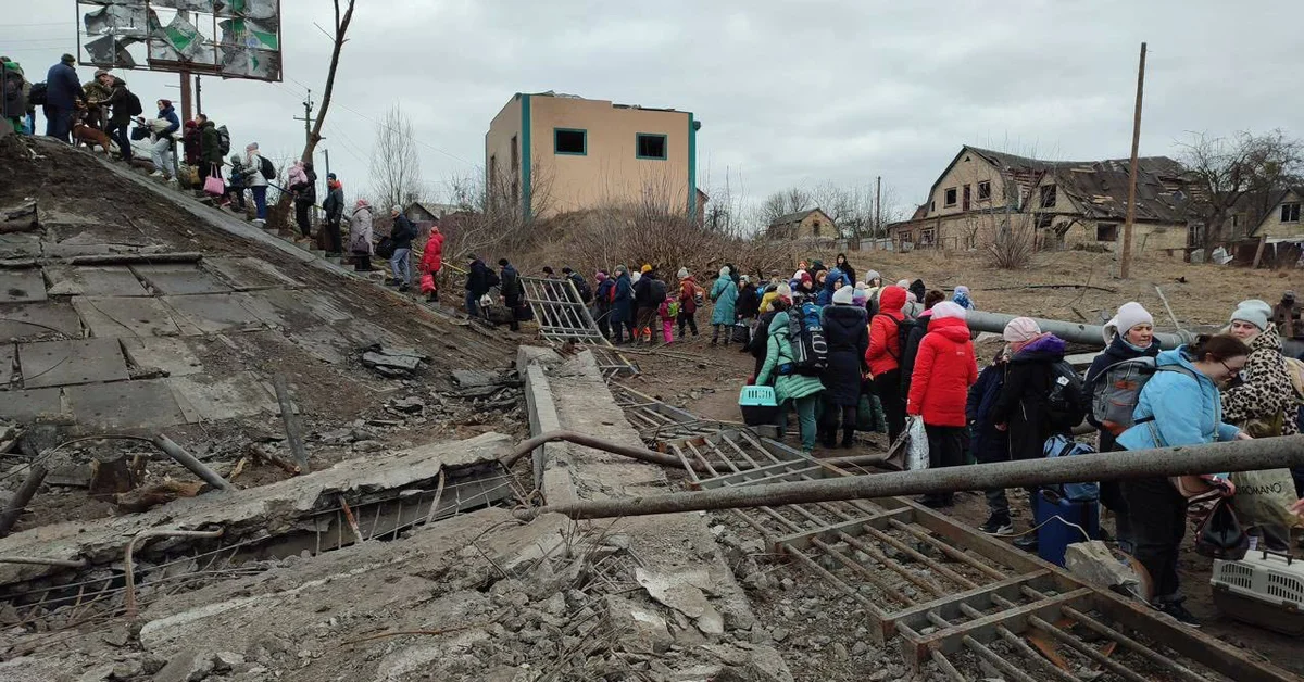 Russian forces blew up a railway track in Irbin to make it difficult for Ukrainian civilians to evacuate