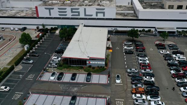 Tesla's electric car factory (Image: GETTY)