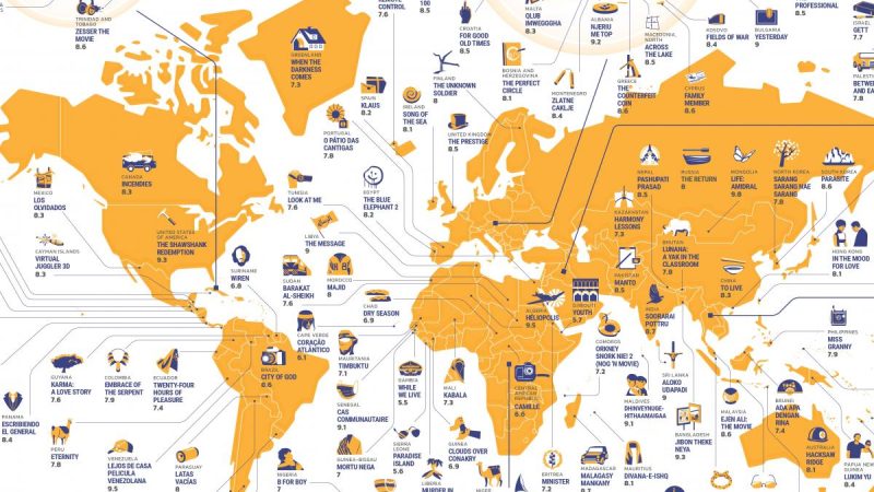 This amazing map collects the best movies from every country in the world |  entertainment