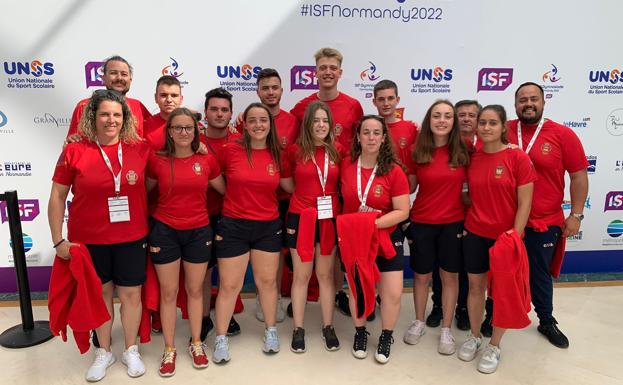 Members of the national team that participated in the 2022 gymnastics in Normandy.