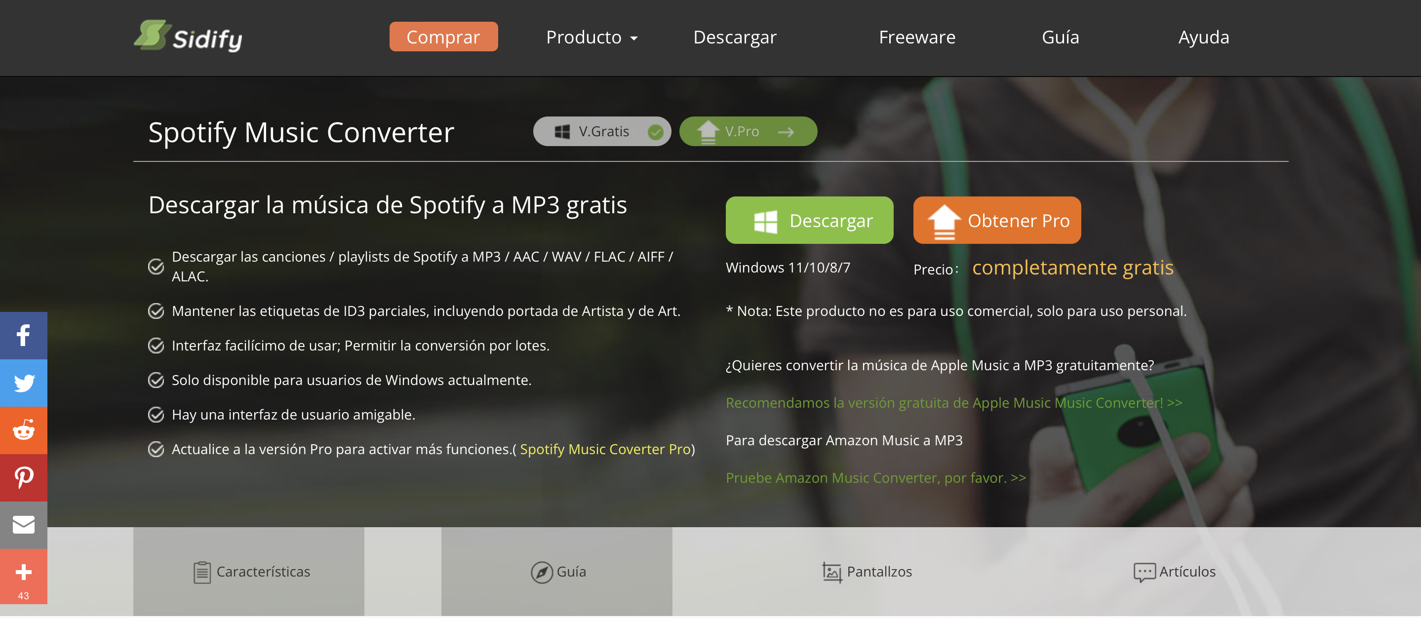 Spotify Music Converter.  (Photo: https://www.sidify.es/sidify-windows-free/drm-music-converter-free.html)