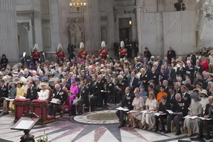 In front and to the right is Prince William, while to the left and in the second row is Harry.