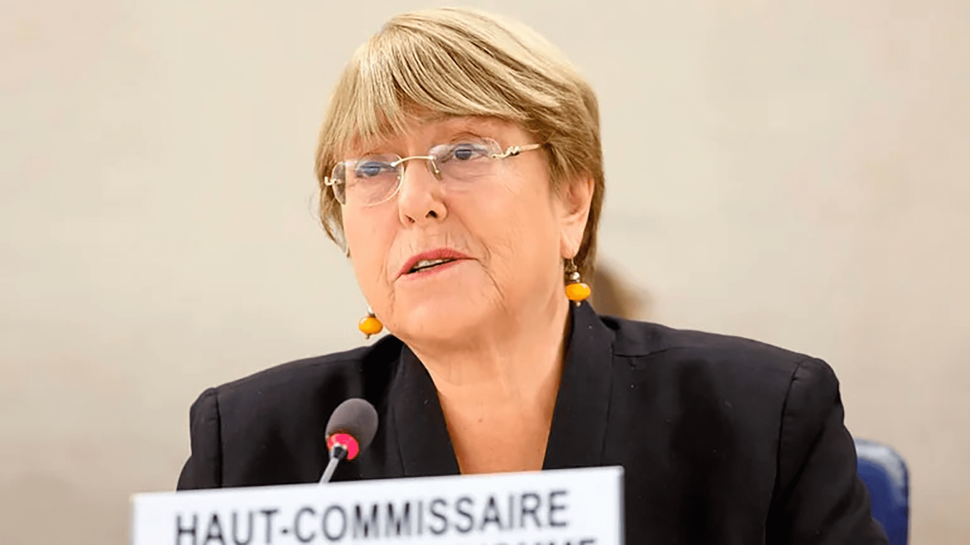 Michelle Bachelet, the United Nations High Commissioner for Human Rights. 