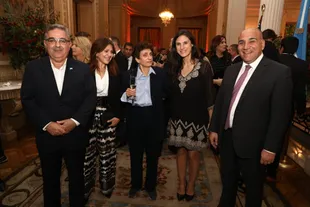 Jalil, Galit Ronen and Mansour at the Independence Day celebration at the US Embassy.