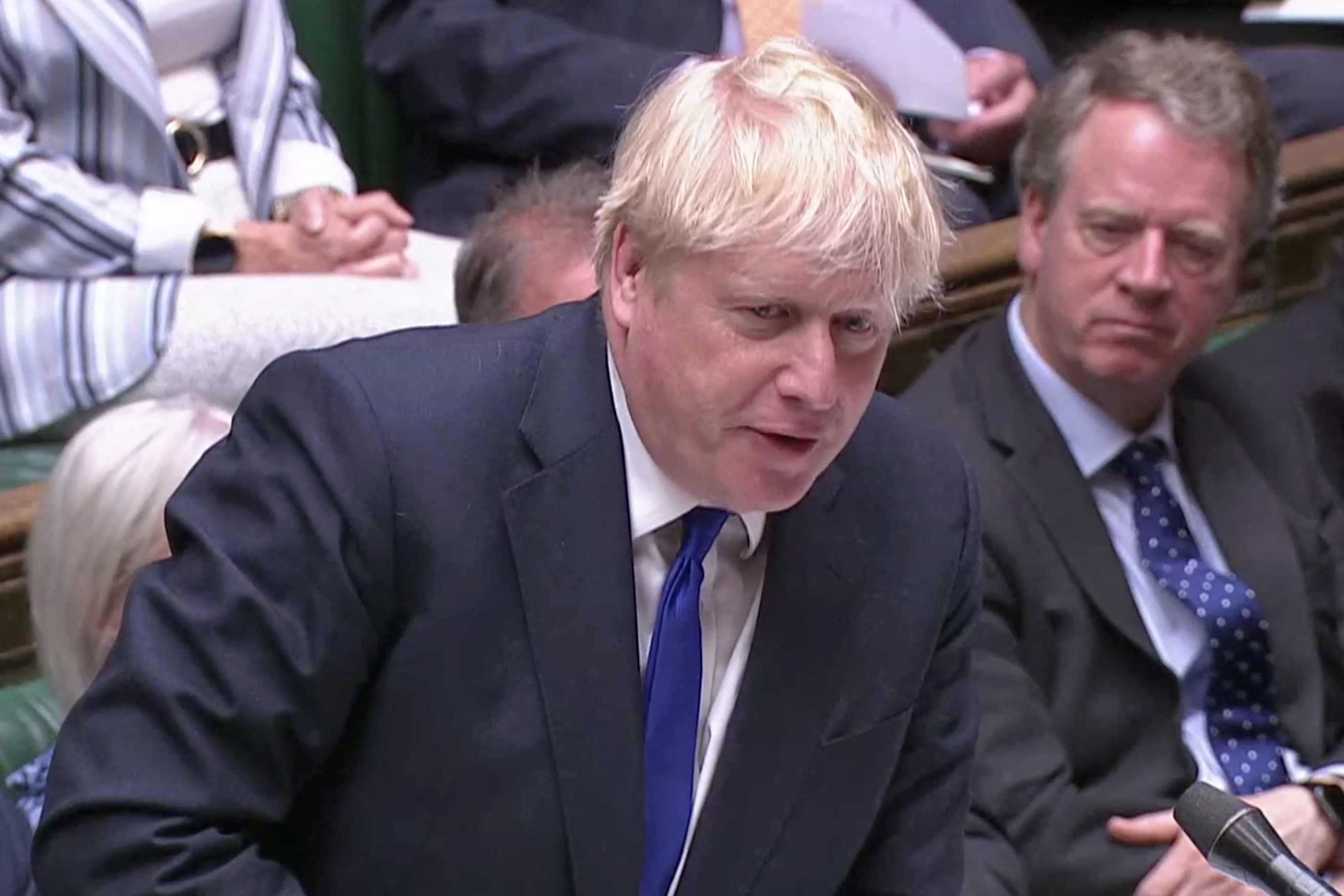 The Prime Minister appeared at the weekly questioning session in Parliament as he refused to resign again (Reuters TV)