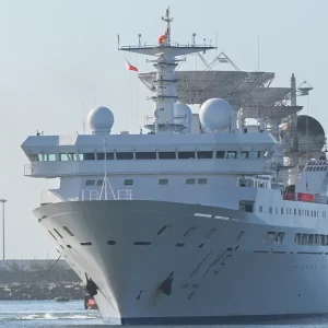 A Chinese ship docked in Sri Lanka despite India’s fears it might spy on its activities