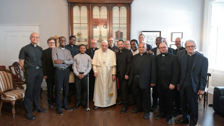 The Pope and some Jesuits from the Province of Canada