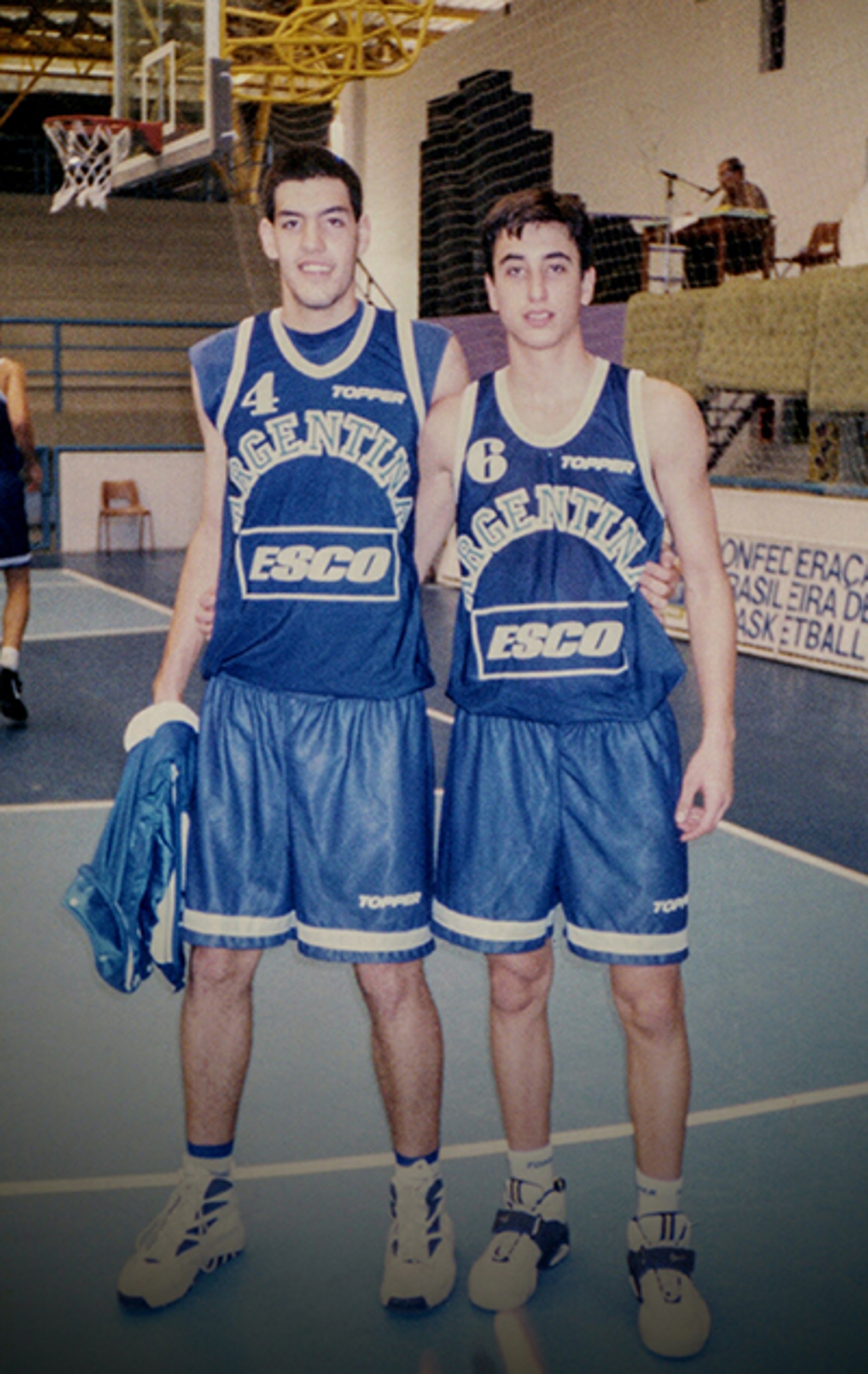 Mano and Scola in the Argentine youth team during 1996