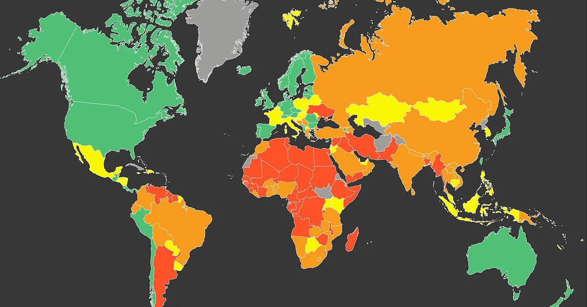 Index of Global Economic Freedom: Best and Worst Countries and Latin American Countries in Most Concern