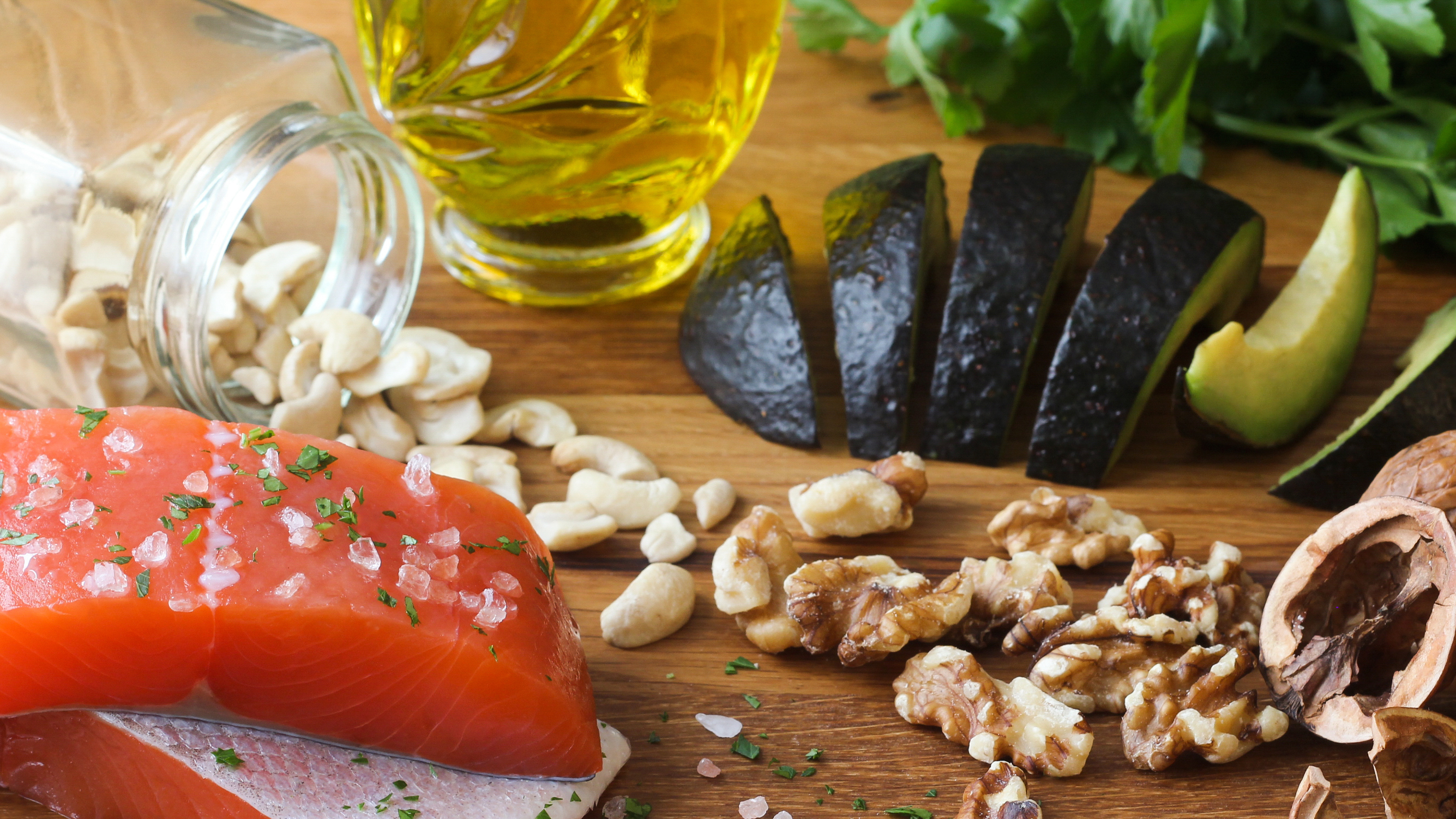 Deep sea fish, avocados, nuts, and olive oil are all sources of omega-3