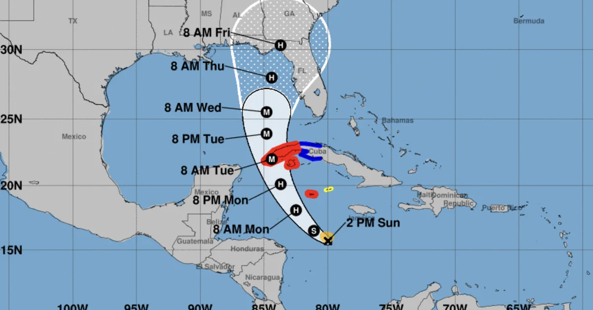 Miami has moved out of the path of Storm Ian, although it is rapidly strengthening as it passes through the Caribbean