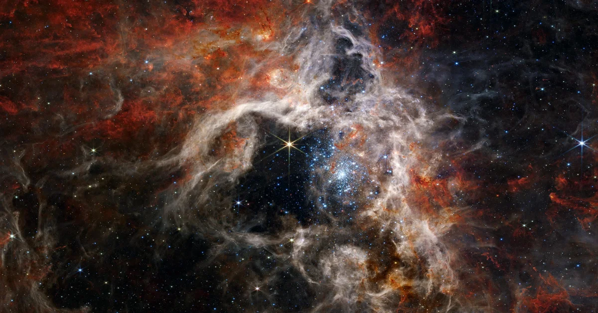 The James Webb Space Telescope has captured a unique image of the Tarantula Nebula
