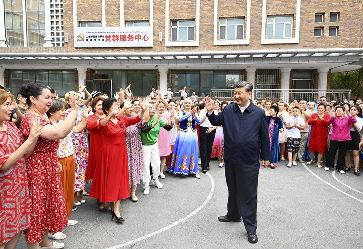 President Xi Jinping in Urumqi, China.  AP . photos