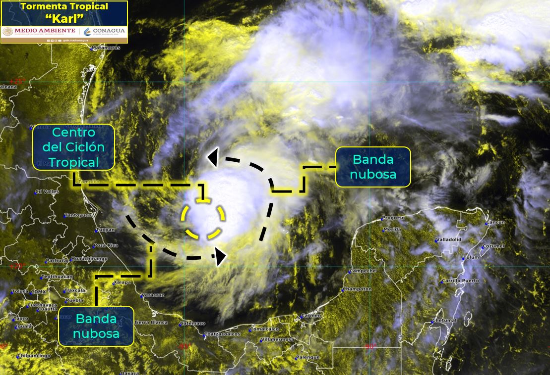 Tropical Storm Carl.  Photo: the climate of Conagua