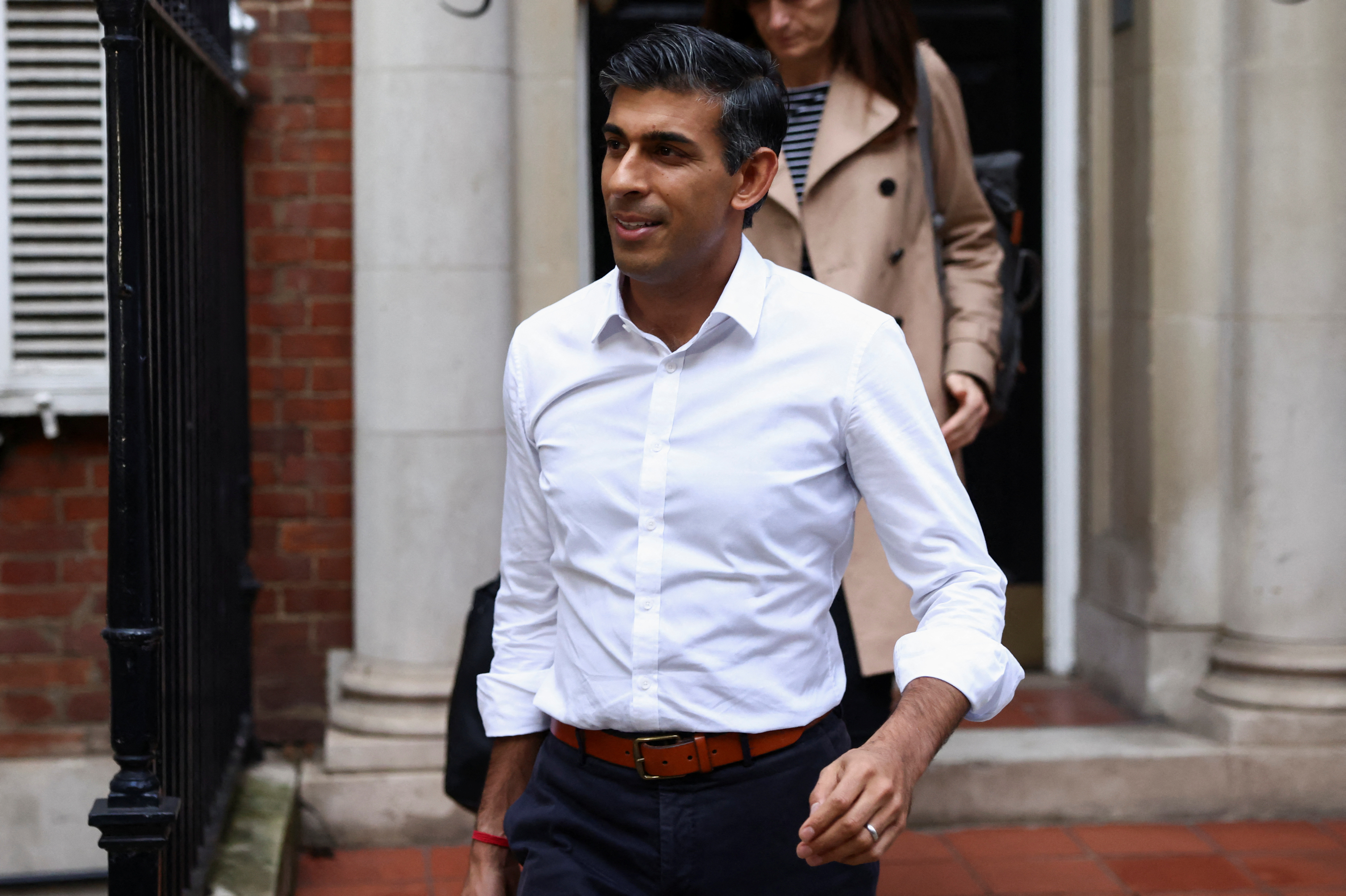 British Conservative MP Rishi Sunak leaves his campaign headquarters in London, Great Britain, on October 23, 2022 (Reuters)