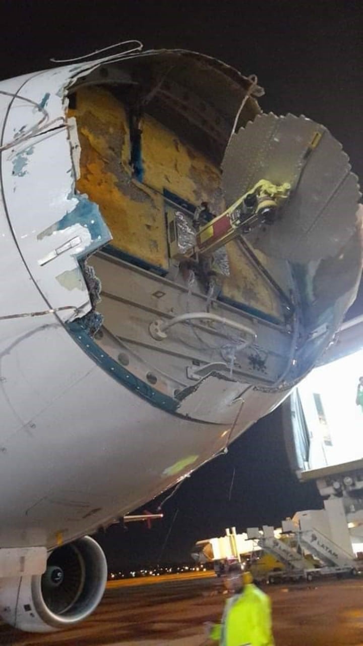 LATAM's plane was severely damaged after being hit by a storm while flying from Brazil to Paraguay.