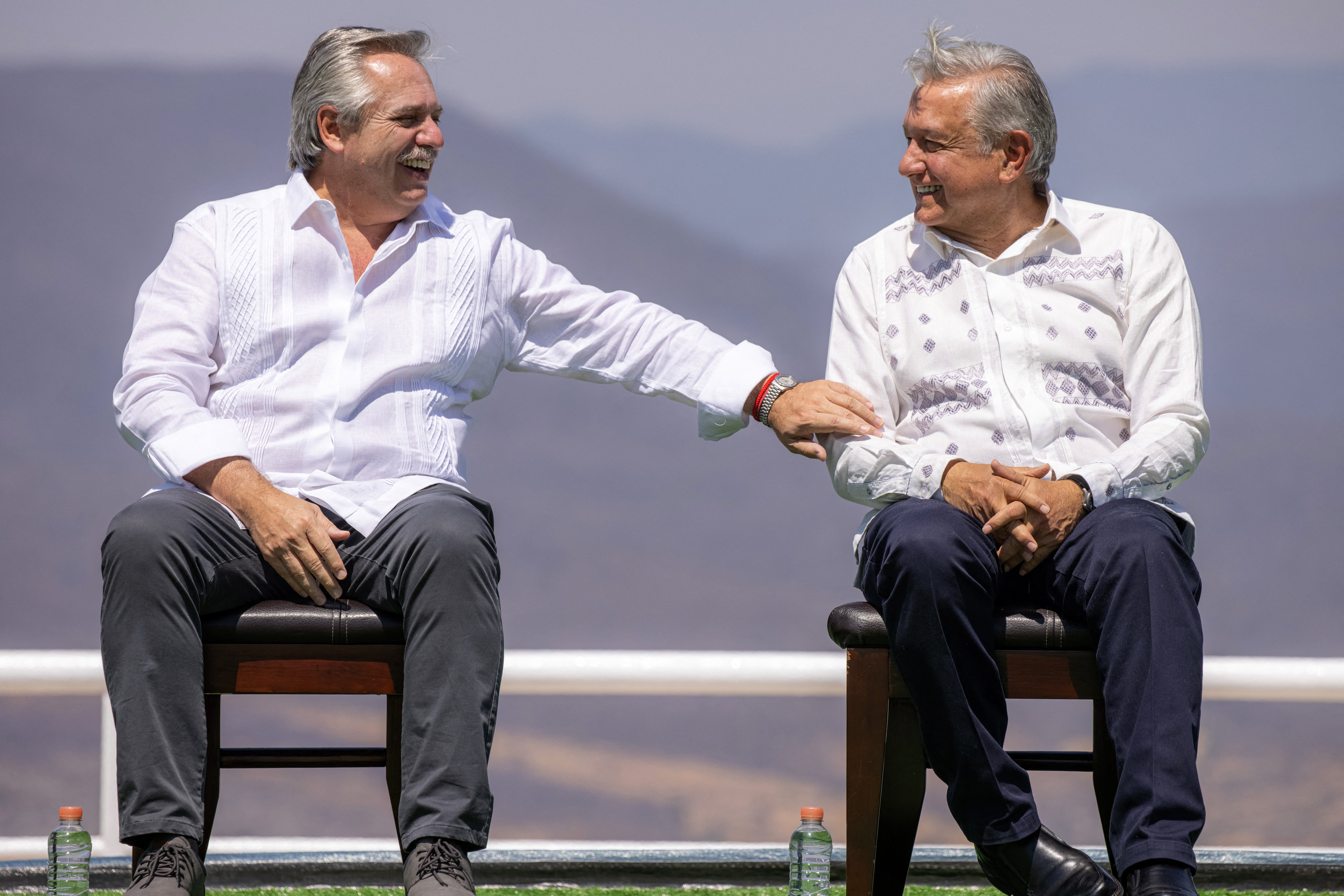 Alberto Fernandez and Andres Manuel Lopez Obrador during their last official meeting in Mexico