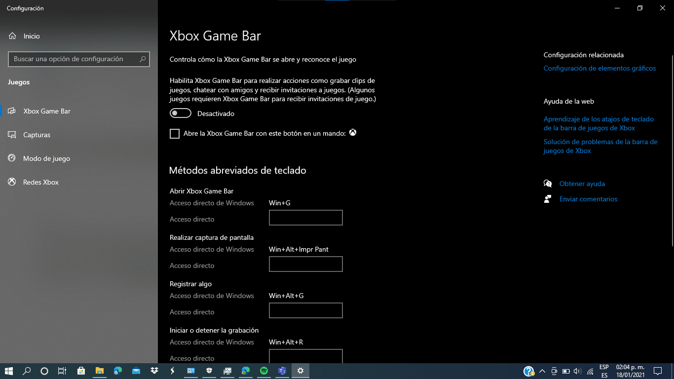 Keyboard shortcuts for the Xbox Game Bar.  (Image: Microsoft Community)